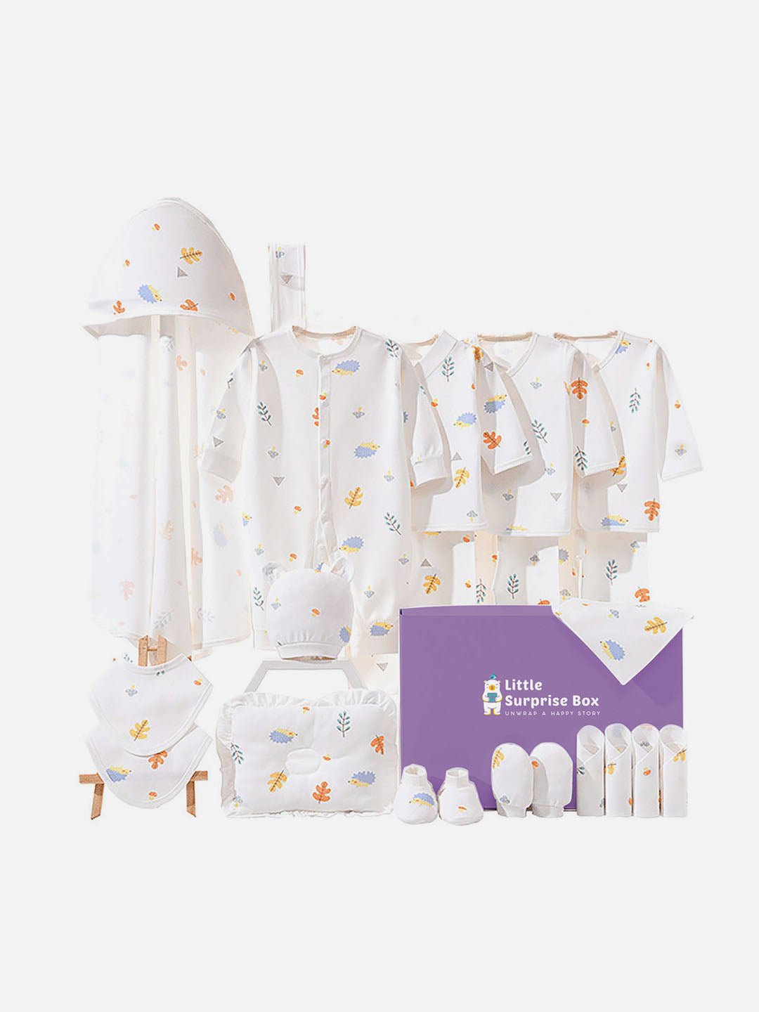 Little Surprise Box 20 Pcs Newborn Baby Girl/ Boy All Season Wear Gift Hamper Box - LSB - BS - 20 - WHTEWOODLAND