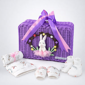 Little Surprise Box 20 Pcs Woodland Rabbit Baby Girl Hamper | The Mom Store - Baby Gifting