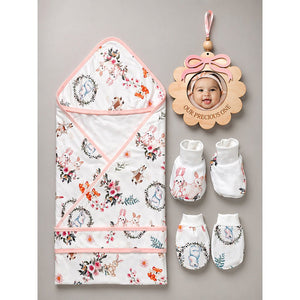 Little Surprise Box 20 Pcs Woodland Rabbit Baby Girl Hamper | The Mom Store - Baby Gifting