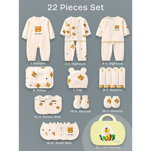 Little Surprise Box 22 Pcs Baby Bear Hamper Giraffe Suitcase | The Mom Store - Baby Gifting