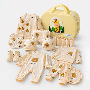 Little Surprise Box 22 Pcs Baby Bear Hamper Giraffe Suitcase | The Mom Store - Baby Gifting