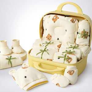 Little Surprise Box 22 Pcs Baby Bear Hamper Giraffe Suitcase | The Mom Store - Baby Gifting