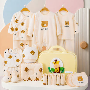 Little Surprise Box 22 Pcs Baby Bear Hamper Giraffe Suitcase | The Mom Store - Baby Gifting