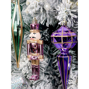 Little Surprise Box 22pcs Pink , Purple, Mint Big Long size nutcracker assorted Christmas Tree Balls & xmas decoration set - Christmas Decor