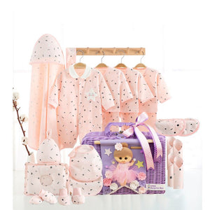 Little Surprise Box 22pcs Pink Twinkle Star Newborn Baby Girl/Baby Boy Gift Hamper with Storage Basket - 0 - 6M - 0 - 12 Months Gift Box