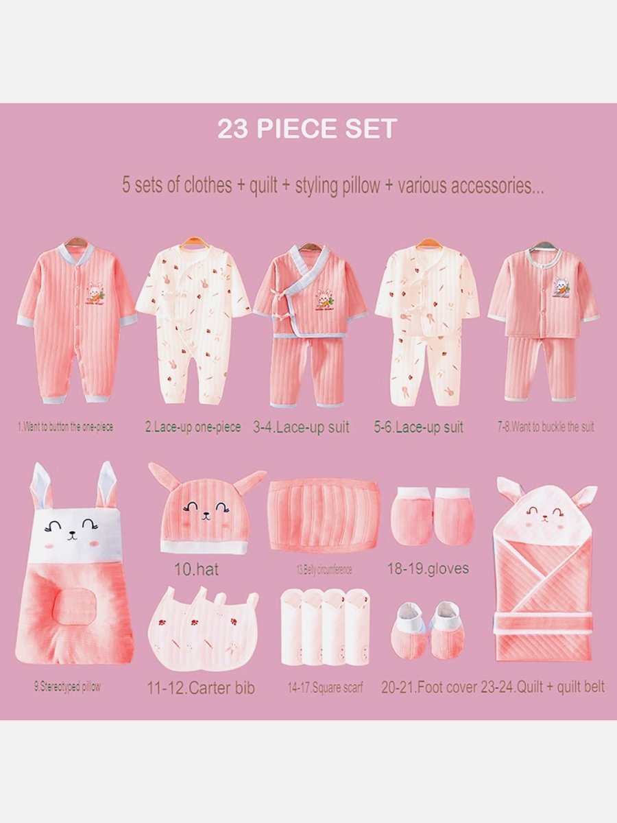 Little Surprise Box 23 PCs Dual colour Bunny Newborn Baby Girl/Boy Gift Hamper Box - LSB-BS23-DUALBUNY