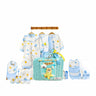 Little Surprise Box 23pcs Blue Rocket Print Newborn Baby Gift Hamper With Handmade Storage Basket - 0 - 6Month - LSB - BS23 - BLUROCKET - BLBSK - 1