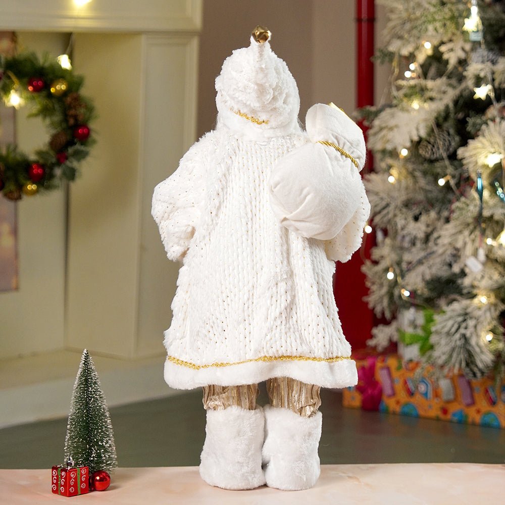 Little Surprise Box 24 inches/2feet Gold Dotted and Stripes Santa,Christmas Home and Table Décor - Christmas Decor