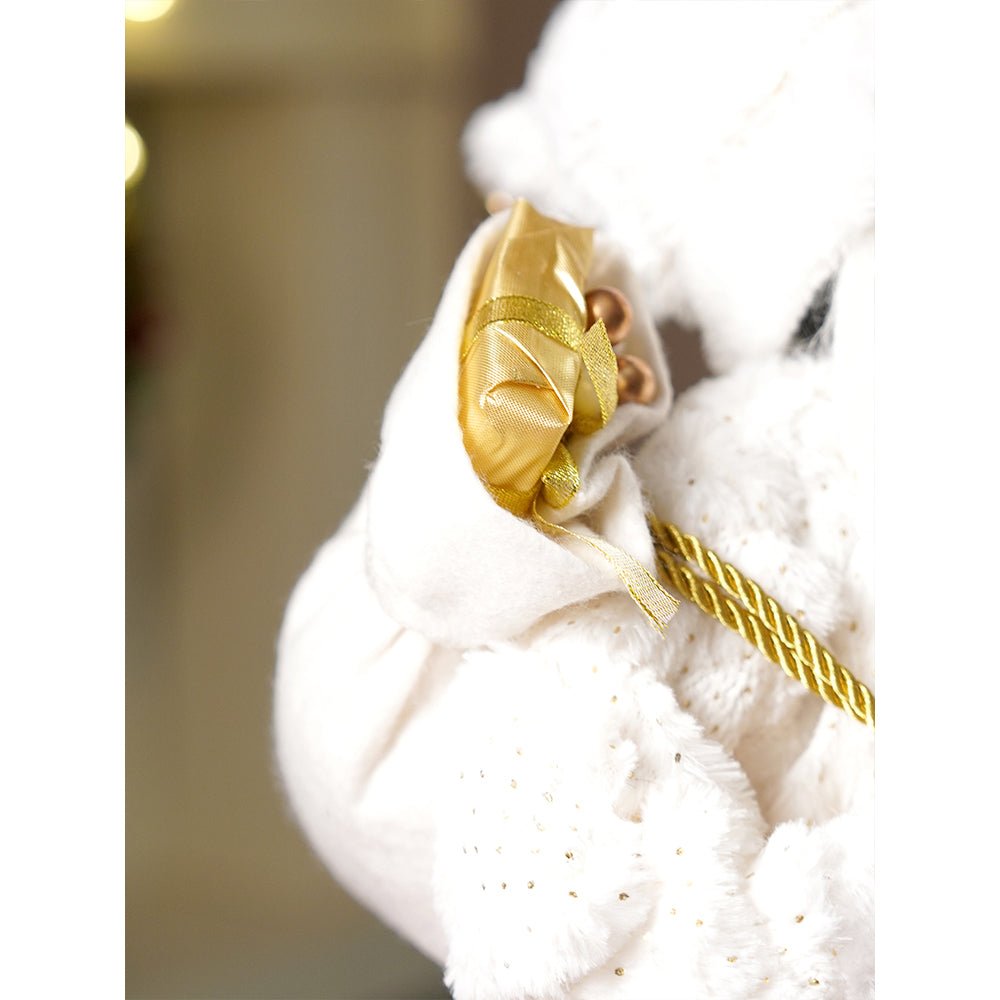 Little Surprise Box 24 inches/2feet Gold Dotted and Stripes Santa,Christmas Home and Table Décor - Christmas Decor