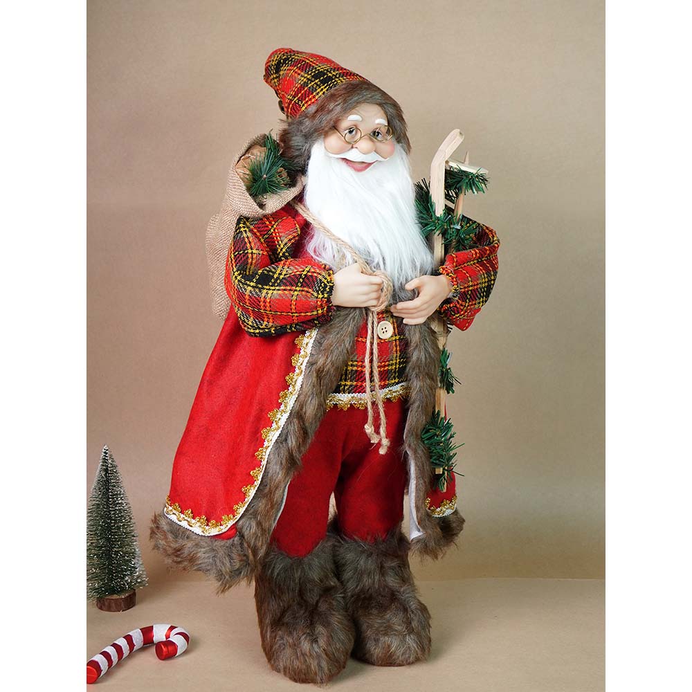 Little Surprise Box 24 inches/2feet Red Checks Santa ,Christmas Home and Table Décor - 24 inch Christmas Decor