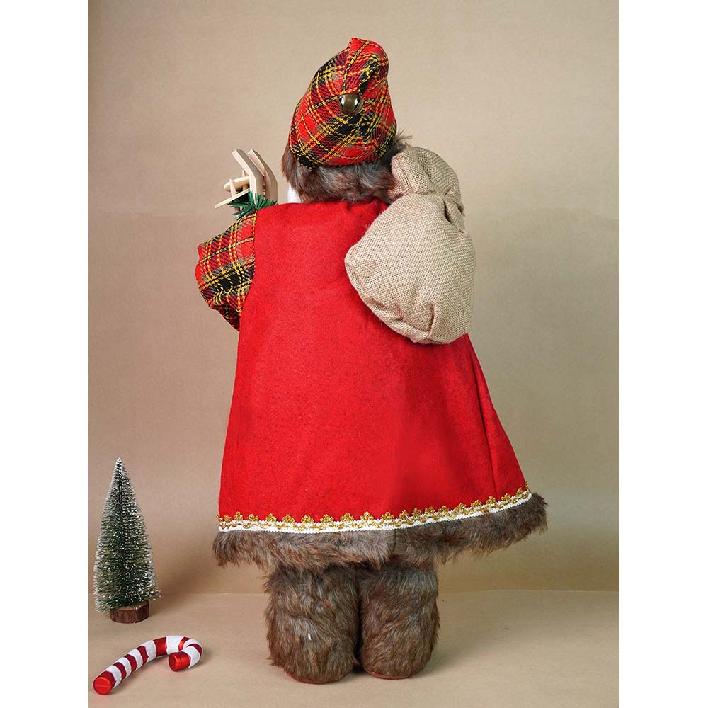 Little Surprise Box 24 inches/2feet Red Checks Santa ,Christmas Home and Table Décor - 24 inch Christmas Decor