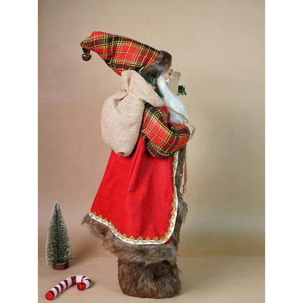 Little Surprise Box 24 inches/2feet Red Checks Santa ,Christmas Home and Table Décor - 24 inch Christmas Decor
