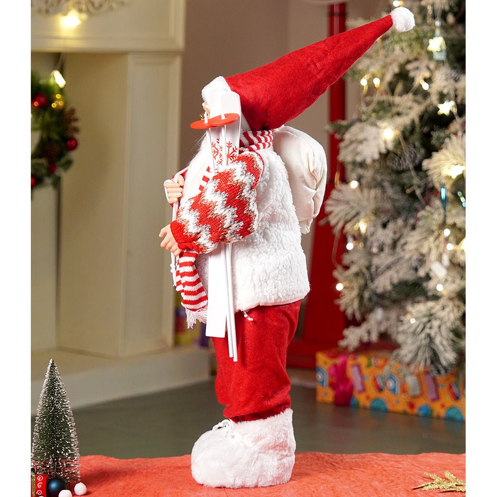 Little Surprise Box 24 inches/2feet Winter Ski Ready Santa ,Christmas Home and Table Décor - 24 inch Christmas Decor