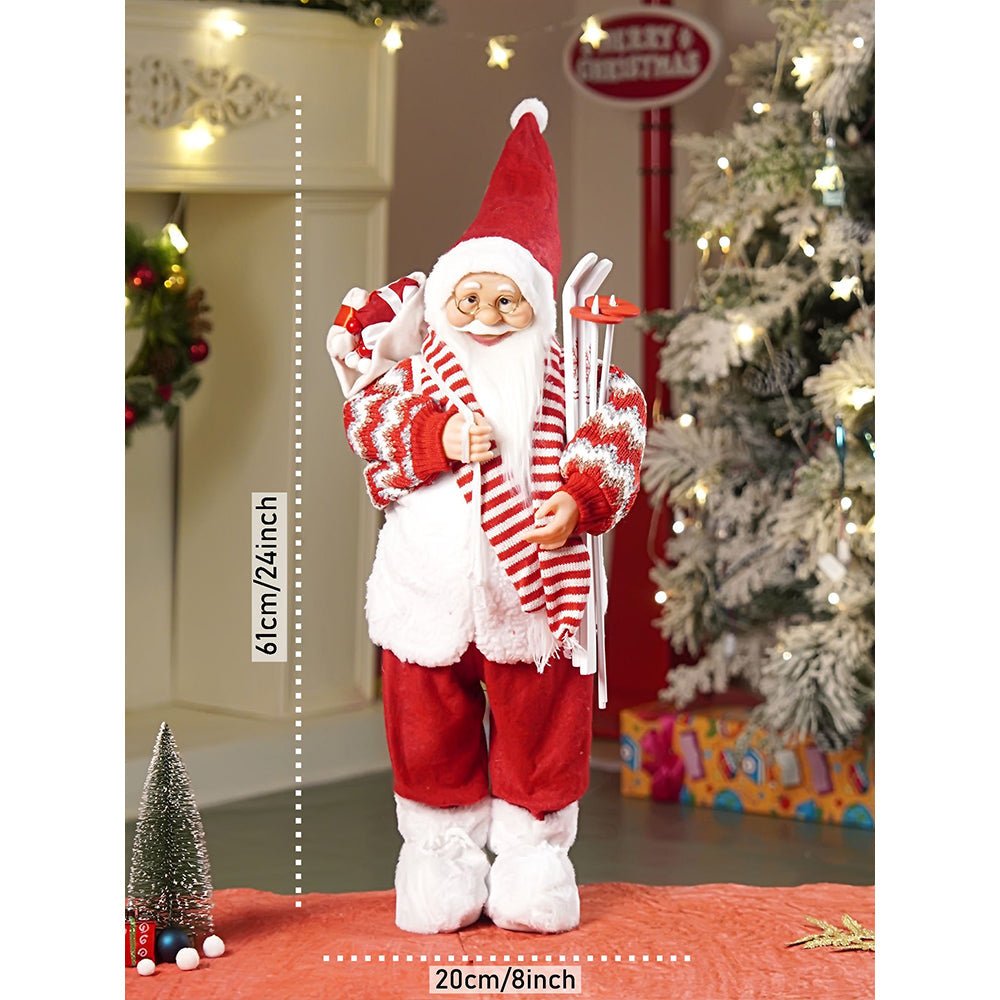 Little Surprise Box 24 inches/2feet Winter Ski Ready Santa ,Christmas Home and Table Décor - 24 inch Christmas Decor
