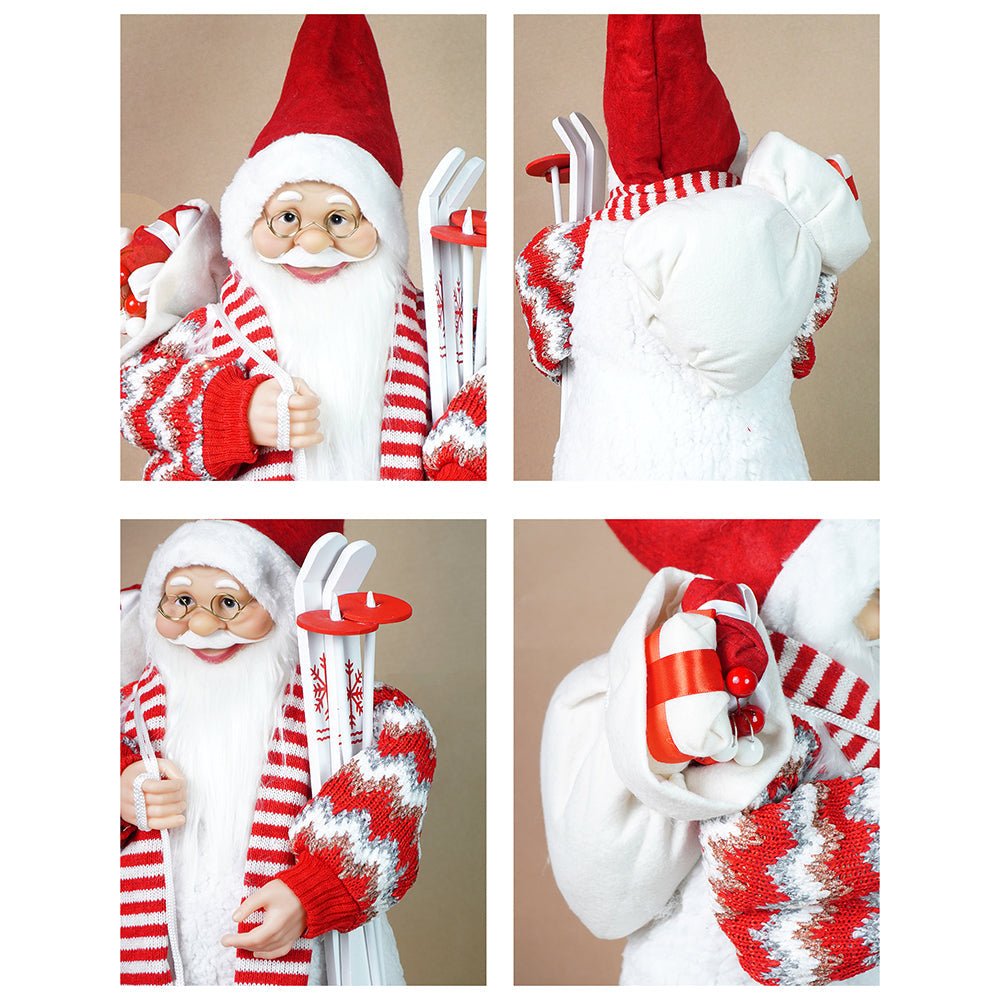 Little Surprise Box 24 inches/2feet Winter Ski Ready Santa ,Christmas Home and Table Décor - 24 inch Christmas Decor
