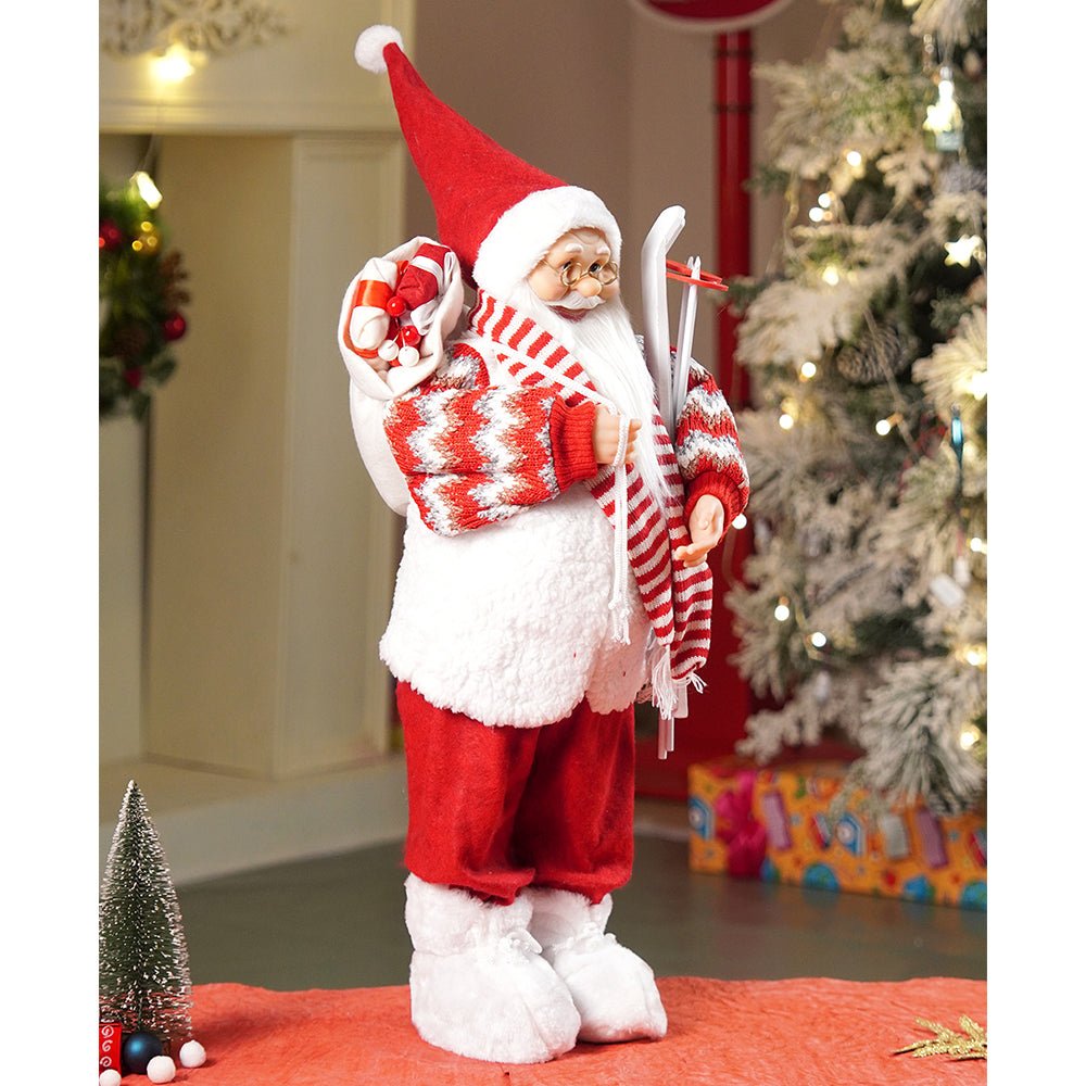 Little Surprise Box 24 inches/2feet Winter Ski Ready Santa ,Christmas Home and Table Décor - 24 inch Christmas Decor