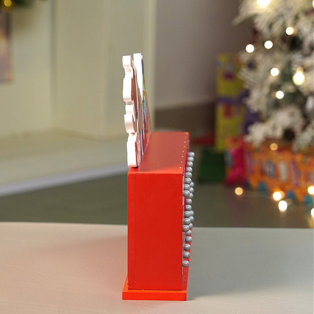 Little Surprise Box 24days Deer on Roof Block shaped wooden advent Calendar for christmas - Christmas Decor