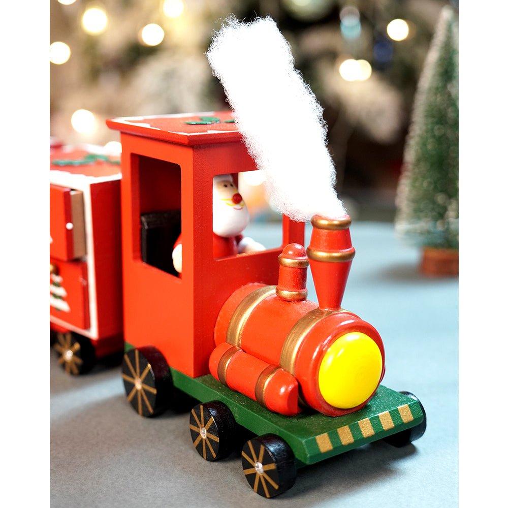 Little Surprise Box 24days Red Bogie Train shaped wooden advent Calendar for christmas - Christmas Decor