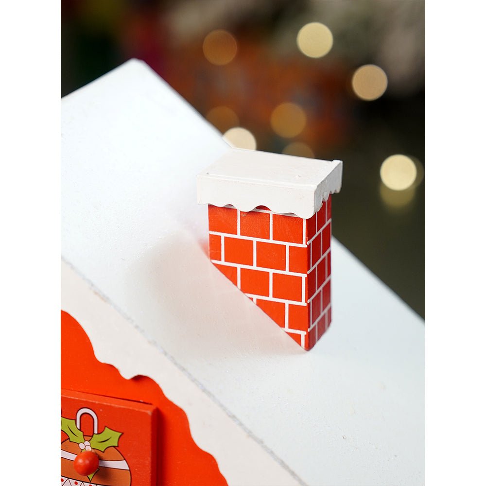 Little Surprise Box 24days Red Snow Home shaped wooden advent Calendar for christmas - Christmas Decor