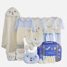 Little Surprise Box 24pcs Blue & White Star Eye Gift Hamper with Travel Suitcas, 0 - 6 months - LSB - BS24 - BLUWHTSTAREYE - SC - 1
