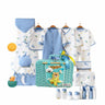 Little Surprise Box 25 pcs Blue Dino Newborn Baby Gift Hamper with Handmade Storage Basket - 0 - 6Months - LSB - BS25 - BLUDINO - BLBSK - 1