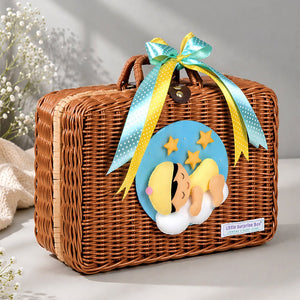 Little Surprise Box 25 Pcs Dreamy Baby Hamper Cane Basket | The Mom Store - Baby Gifting
