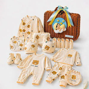 Little Surprise Box 25 Pcs Dreamy Baby Hamper Cane Basket | The Mom Store - Baby Gifting