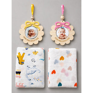 Little Surprise Box 25 Pcs Twin Baby Gift Hamper White Cane Basket | The Mom Store - Baby Gifting