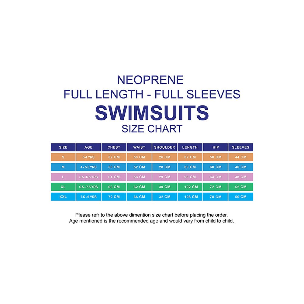 Little Surprise Box 2.5mm Neoprene Full Length Kids Swimsuit, Purple & Turquoise Full Sleeves swimwear - LSB-SW-Neopurplefull-S