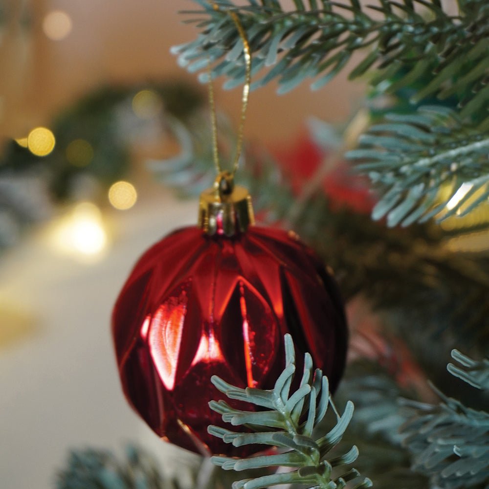 Little Surprise Box 26 pcs Broad Pointed Red White themed Christmas Balls tree hanging, XMAS Decoration set. - Christmas Decor