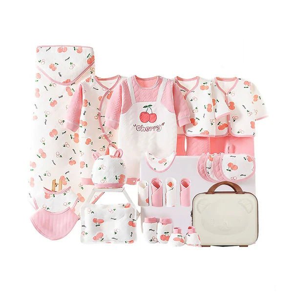 Little Surprise Box 27 Pcs Newborn Baby Girl/ Boy All Season Wear Gift Hamper With Suitcase - LSB - BS - 27 - PNKCHERRY - SC