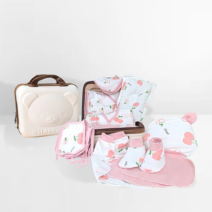 Little Surprise Box 27 Pcs Newborn Baby Girl/ Boy All Season Wear Gift Hamper With Suitcase - LSB - BS - 27 - PNKCHERRY - SC