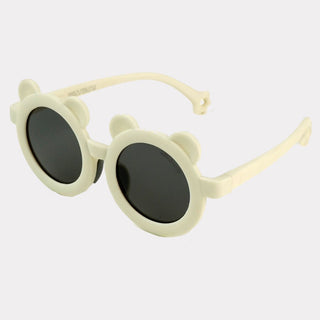 Little Surprise Box , 2d Ear Frame Anti Ultraviolet Unisex Sunglasses for Toddlers with Satin Storage Pouch - LSB - SUNG - 2DEAR - WHTE