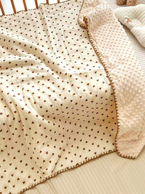 Little Surprise Box 2pcs Muslin cotton Blanket and pillow set for Newborn & Infants - LSB - BKTPILW - BRWNHEART