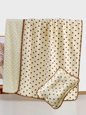 Little Surprise Box 2pcs Muslin cotton Blanket and pillow set for Newborn & Infants - LSB - BKTPILW - BRWNHEART