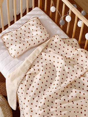 Little Surprise Box 2pcs Muslin cotton Blanket and pillow set for Newborn & Infants - LSB - BKTPILW - BRWNHEART