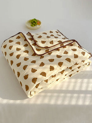 Little Surprise Box 2pcs Muslin cotton Blanket and pillow set for Newborn & Infants - LSB - BKTPILW - BRWNTED