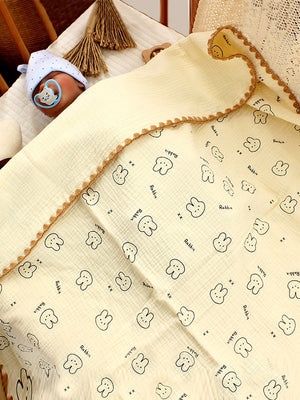 Little Surprise Box 2pcs Muslin cotton Blanket and pillow set for Newborn & Infants - LSB - BKTPILW - RABTFACE
