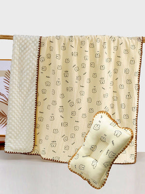 Little Surprise Box 2pcs Muslin cotton Blanket and pillow set for Newborn & Infants - LSB - BKTPILW - RABTFACE