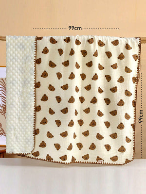 Little Surprise Box 2pcs Muslin cotton Blanket and pillow set for Newborn & Infants - LSB - BKTPILW - BRWNTED