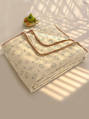 Little Surprise Box 2pcs Muslin cotton Blanket and pillow set for Newborn & Infants - LSB - BKTPILW - RABTFACE