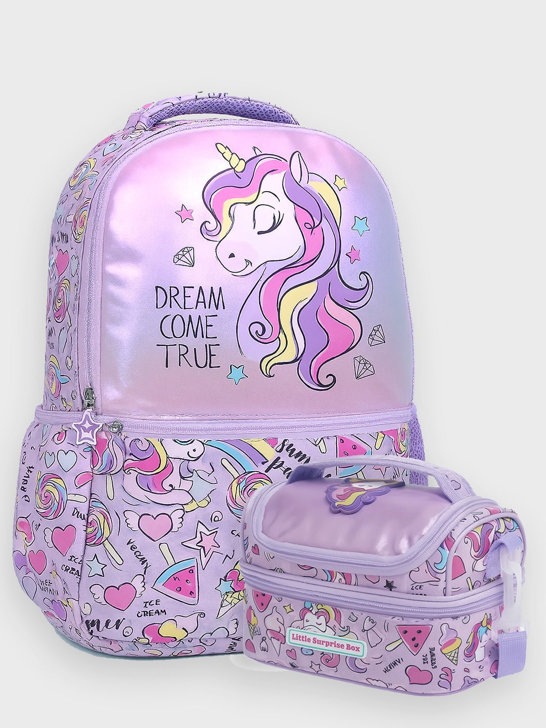 Little Surprise Box, 2pcs set Backpack & matching Lunchbag for Kids, 5yrs - 10yrs - LSB - BG - HOLGUNI - 2PCS