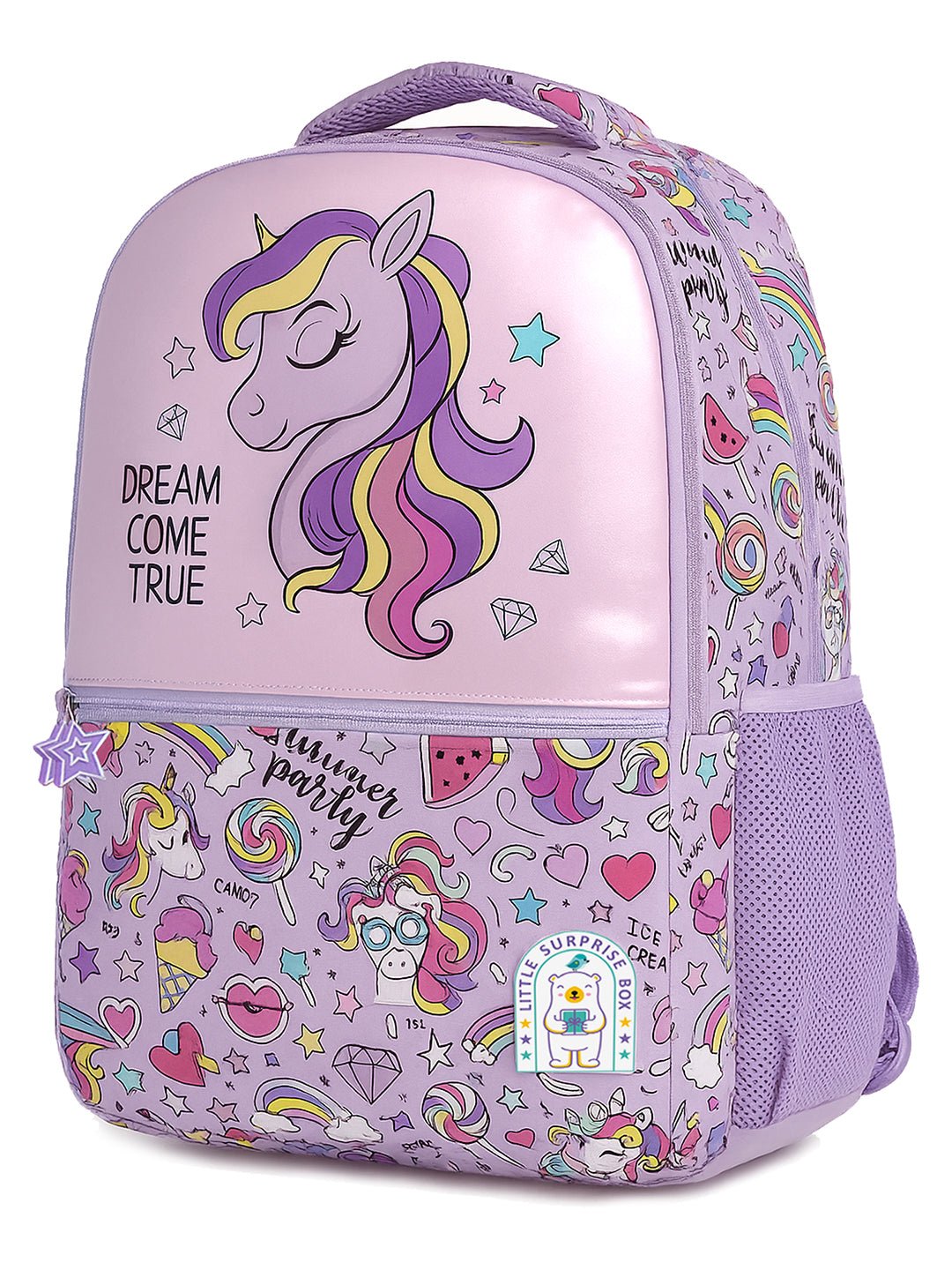 Little Surprise Box, 2pcs set Backpack & matching Lunchbag for Kids, 5yrs - 10yrs - LSB - BG - TRUCK - 2PCS