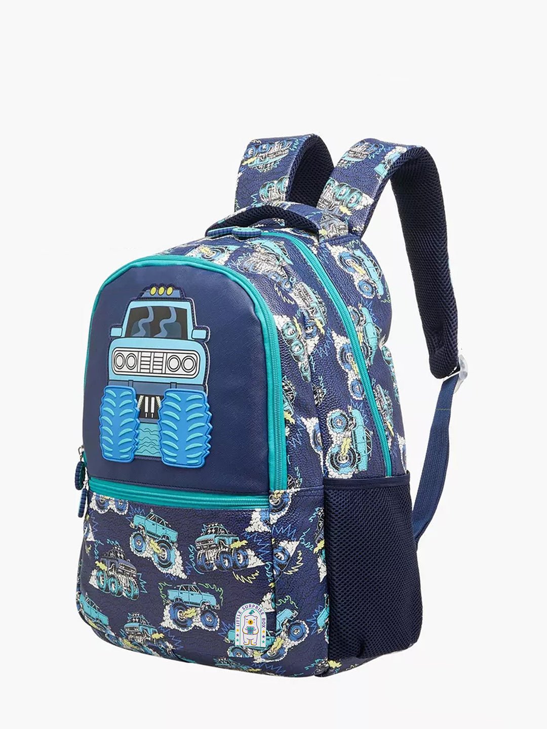 Little Surprise Box, 2pcs set Backpack & matching Lunchbag for Kids, 5yrs - 10yrs - LSB - BG - TRUCK - 2PCS