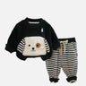 Little Surprise Box 2Pcs Set Doggy Eye Patch Track Suit Set For Toddler Winter & All Season Wear - LSB - 2PCS - BLGDOGEYESTRCKS - 2 - 3Y
