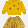 Little Surprise Box 2pcs Yellow Pineapple Sweatshirt, Skirt Winterwear set for Girls - 2 - 3Y - LSB - 2PCSKRT - YELWPNAPLE - 2 - 3Y