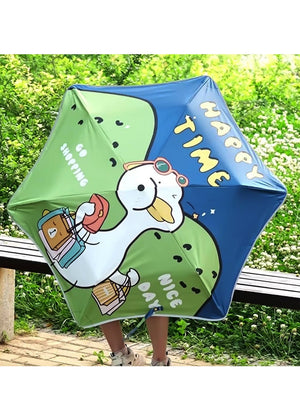 Little Surprise Box, 3 fold Auto Closure Umbrella for Teens and Adults - LSB - UM - 3F - DUCK - PRNTD