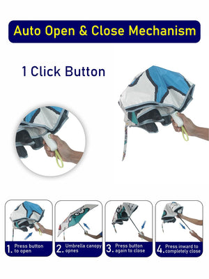 Little Surprise Box, 3 fold Auto Closure Umbrella for Teens and Adults - LSB - UM - 3F - FUNFACE - PRNTD