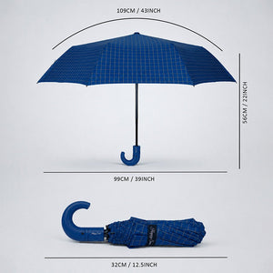 Little Surprise Box 3 Fold Checkered Umbrella | The Mom Store - Navy Blue Umbrella