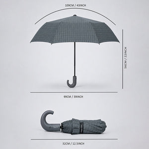 Little Surprise Box 3 Fold Checkered Umbrella | The Mom Store - Grey Umbrella